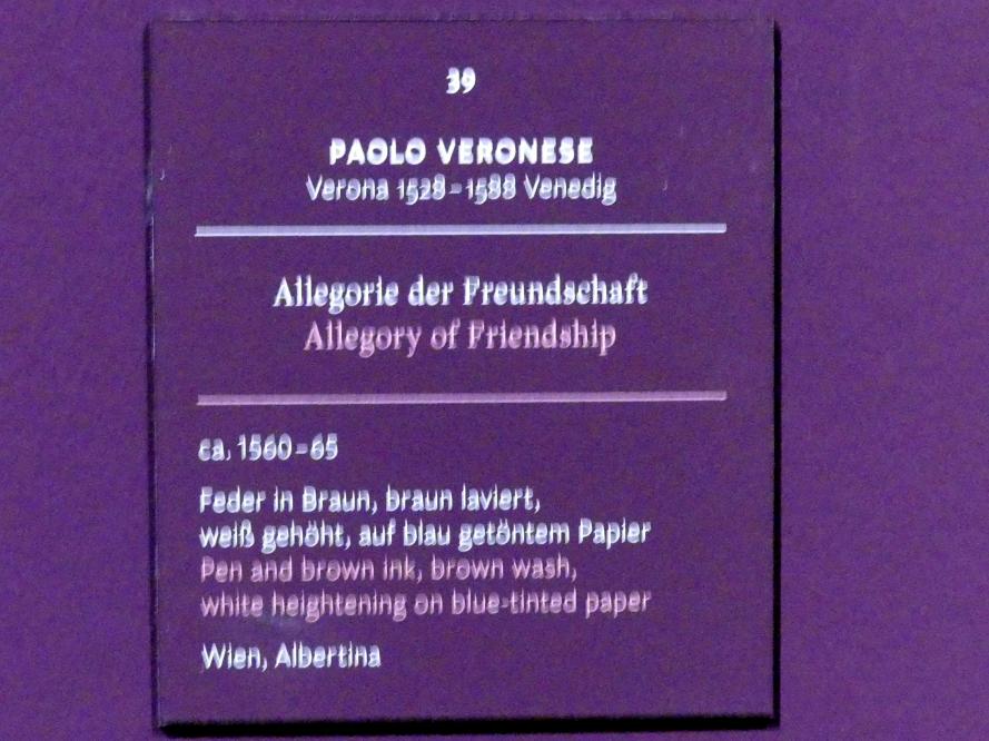 Paolo Caliari (Veronese) (1547&ndash;1587), Allegorie der Freundschaft, Frankfurt, Städel, Ausstellung "Tizian und die Renaissance in Venedig" vom 13.02. - 26.05.2019, Teil 1, Raum 4, um 1560&ndash;1565, Bild 2/2