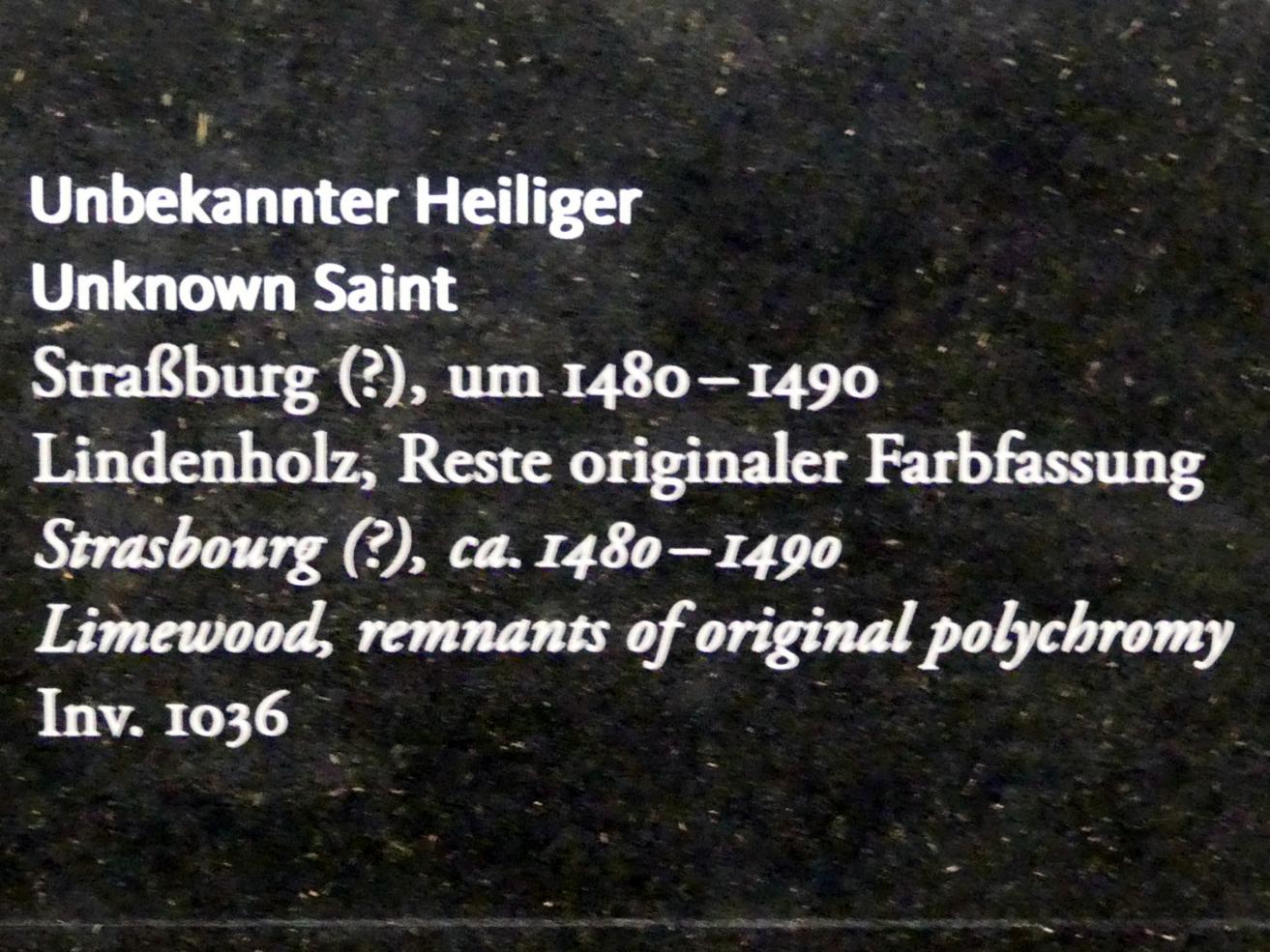 Unbekannter Heiliger, Frankfurt am Main, Liebieghaus Skulpturensammlung, Mittelalter 5 - der Erfolg der neuen Kunst, um 1480&ndash;1490, Bild 2/2