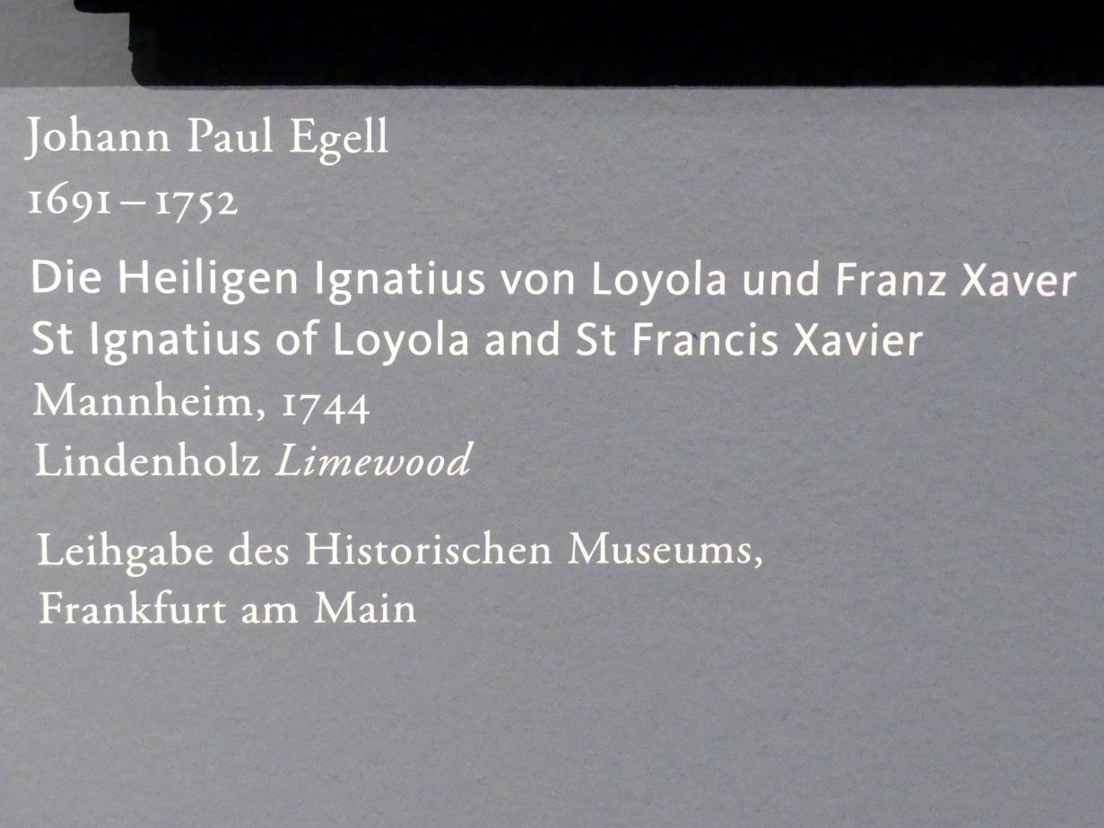 Paul Egell (1716&ndash;1749), Die heiligen Ignatius von Loyola und Franz Xaver, Frankfurt am Main, Liebieghaus Skulpturensammlung, Rokoko - mehr Licht, 1744, Bild 2/2