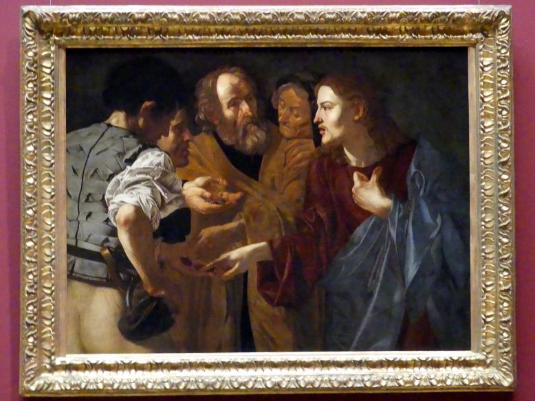 Cecco del Caravaggio (Francesco Boneri) (1612–1617), Der Zinsgroschen, Wien, Kunsthistorisches Museum, Saal V, um 1615–1620