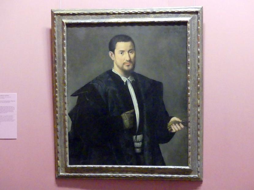 Bernardino Licinio (1530&ndash;1541), Bildnis eines barhäuptigen Mannes, Wien, Kunsthistorisches Museum, Kabinett 8, 1532