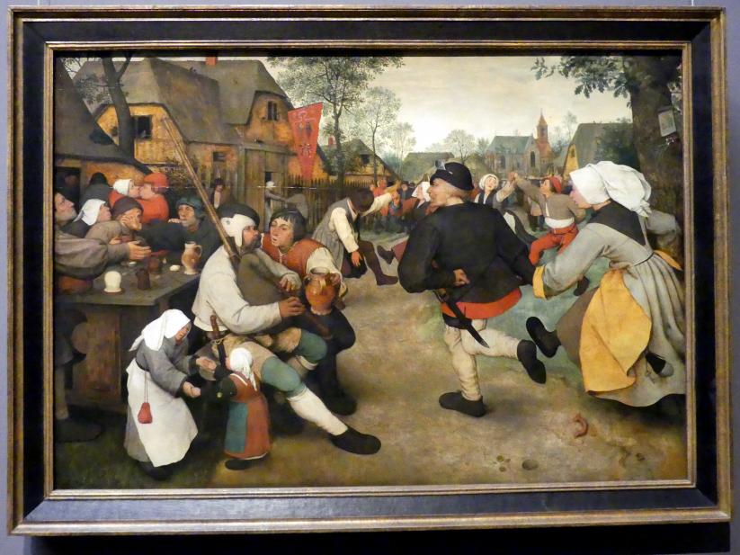 Pieter Brueghel der Ältere (Bauernbrueghel) (1559&ndash;1568), Bauerntanz, Wien, Kunsthistorisches Museum, Saal X, um 1568
