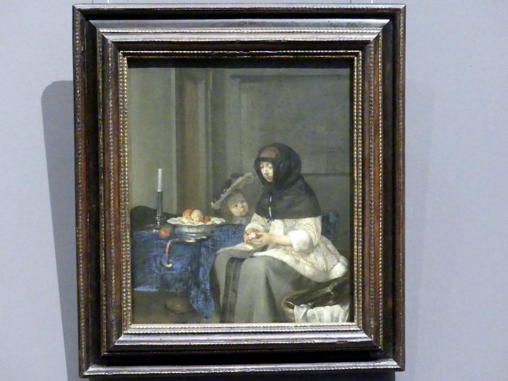 Gerard ter Borch (1635&ndash;1675), Apfelschälerin, Wien, Kunsthistorisches Museum, Kabinett 19, um 1660
