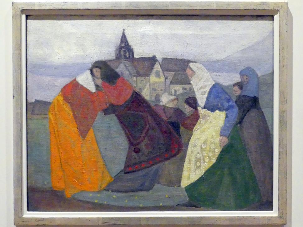 Adolf Hölzel (1880&ndash;1933), Begegnung (Kloster Bebenhausen), Schweinfurt, Museum Georg Schäfer, Ausstellung Adolf Hölzel vom 03.02.-01.05.2019, Saal 6, um 1907&ndash;1908