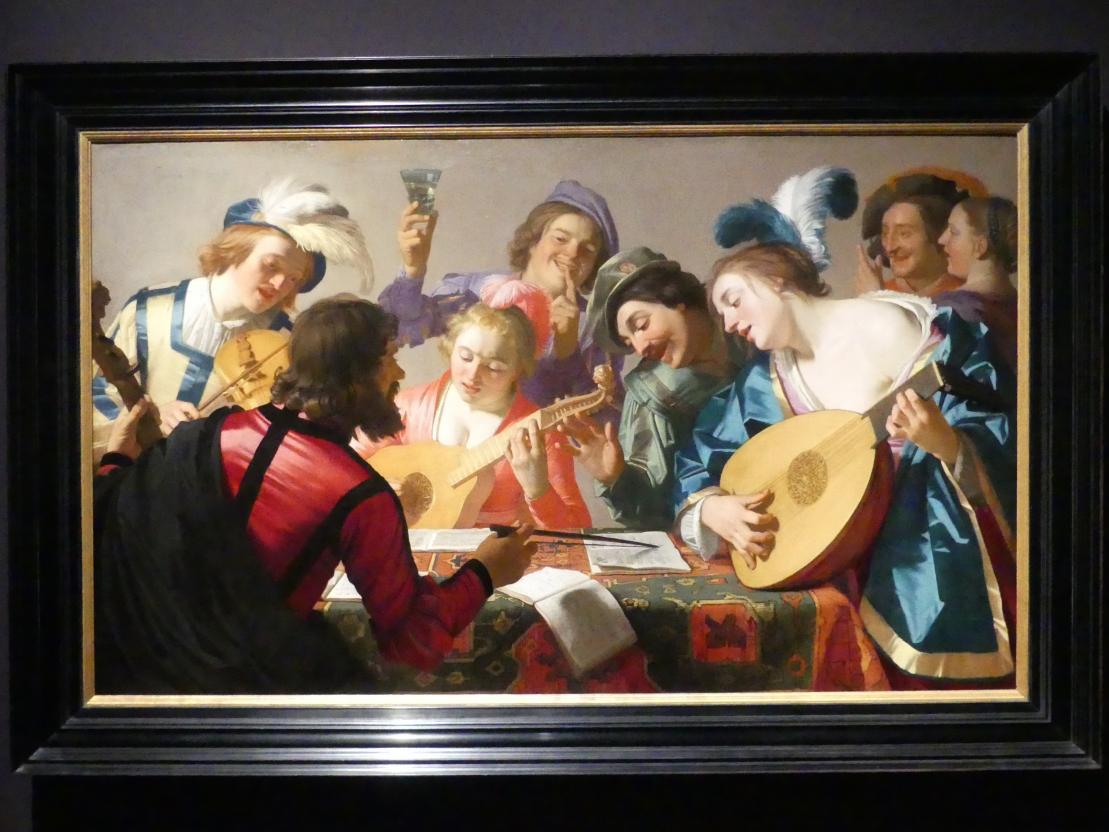 Gerrit van Honthorst (Gerard van Honthorst) (1616–1655), Musikalische Gesellschaft (Konzert), München, Alte Pinakothek, Ausstellung "Utrecht, Caravaggio und Europa" vom 17.04.-21.07.2019, Sünder: Konzerte und Musikanten, 1623