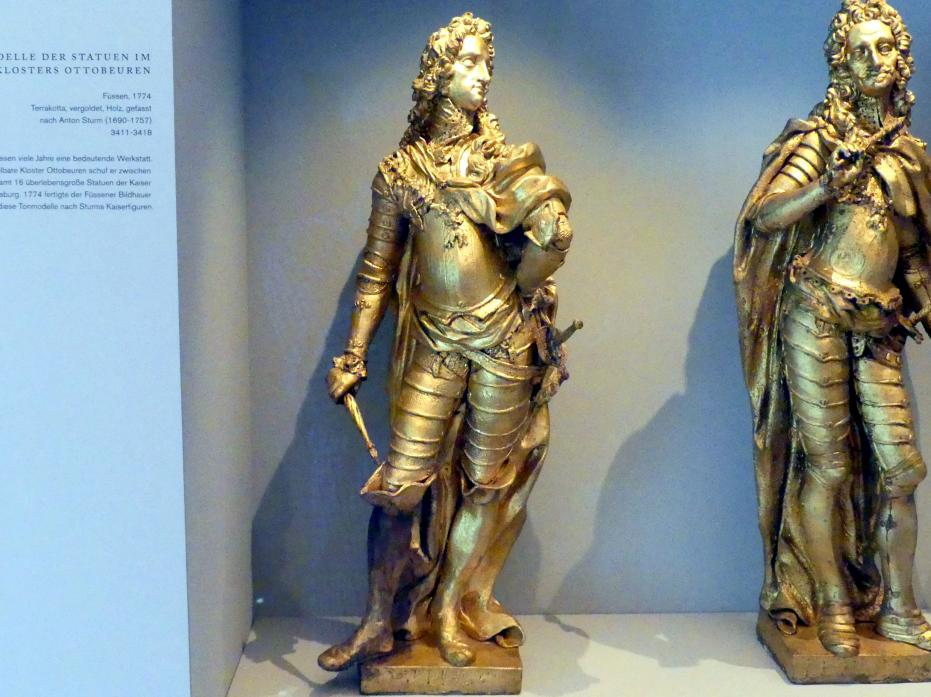 Reitmaier, Füssener Bildhauer (1774), Modelle der Statuen im Kaisersaal des Klosters Ottobeuren, Augsburg, Maximilianmuseum, Sammlung Röhrer, 1774