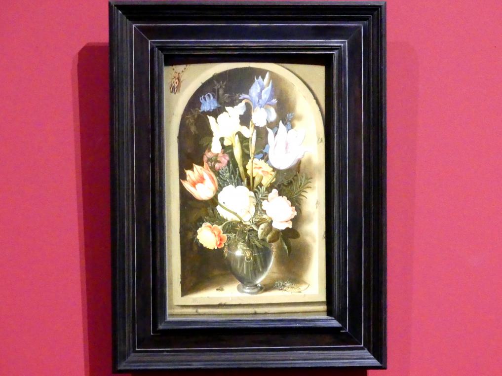 Ambrosius Bosschaert der Ältere (1609&ndash;1620), Blumenbouquet in einer Nische, Wien, Albertina, Ausstellung "Die fürstliche Sammlung Liechtenstein" vom 16.02.-10.06.2019, um 1616&ndash;1619