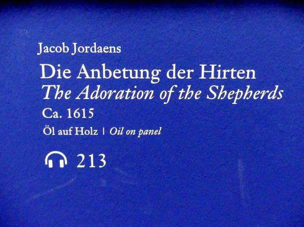 Jacob Jordaens (1615&ndash;1665), Die Anbetung der Hirten, Wien, Albertina, Ausstellung "Die fürstliche Sammlung Liechtenstein" vom 16.02.-10.06.2019, um 1615, Bild 2/3
