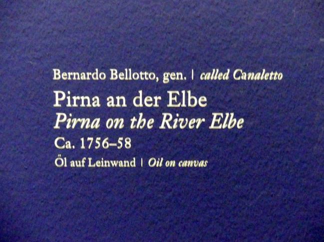 Bernardo Bellotto (Canaletto) (1738–1779), Pirna an der Elbe, Wien, Albertina, Ausstellung "Die fürstliche Sammlung Liechtenstein" vom 16.02.-10.06.2019, um 1756–1758, Bild 2/3