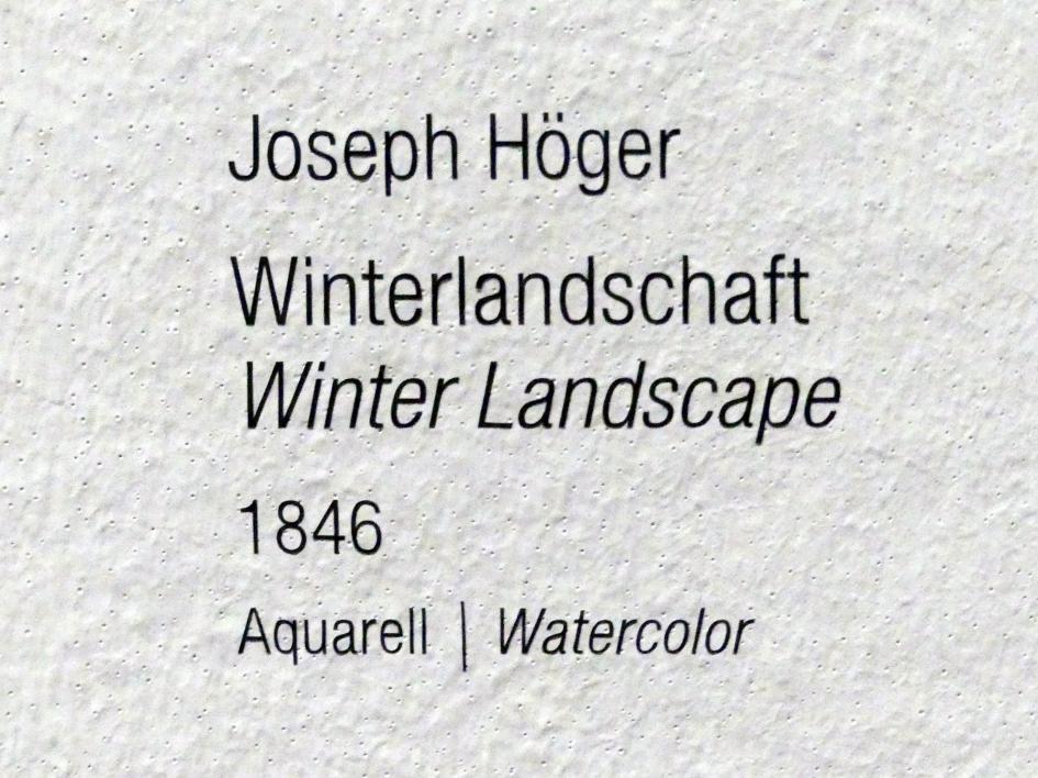 Joseph Höger (1836&ndash;1846), Winterlandschaft, Wien, Albertina, Ausstellung "Rudolf von Alt und seine Zeit" vom 16.02.-10.06.2019, Von der Stadt aufs Land, 1846, Bild 2/2