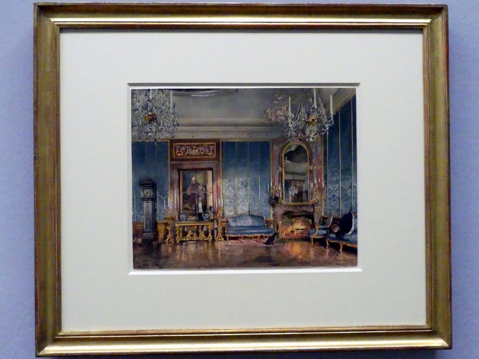 Rudolf von Alt (1827–1887), Der Blaue Salon in Schloss Feldsberg, Wien, Albertina, Ausstellung "Rudolf von Alt und seine Zeit" vom 16.02.-10.06.2019, Die Schlösser Eisgrub und Feldsberg, 1845