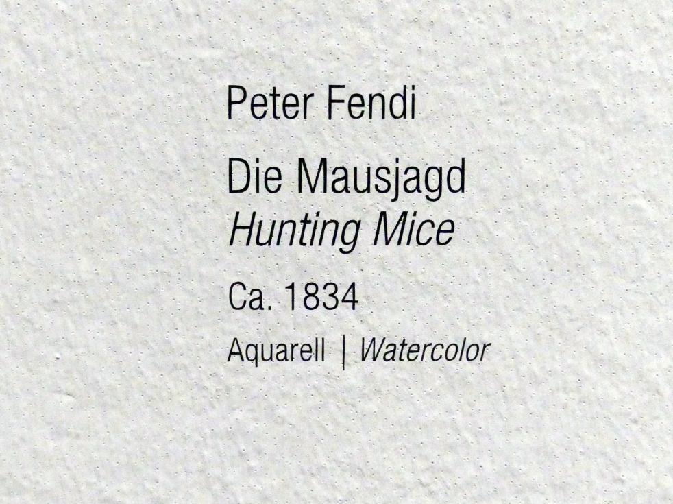 Peter Fendi (1831&ndash;1842), Die Mausjagd, Wien, Albertina, Ausstellung "Rudolf von Alt und seine Zeit" vom 16.02.-10.06.2019, Das Pathos des Alltäglichen, um 1834, Bild 2/2
