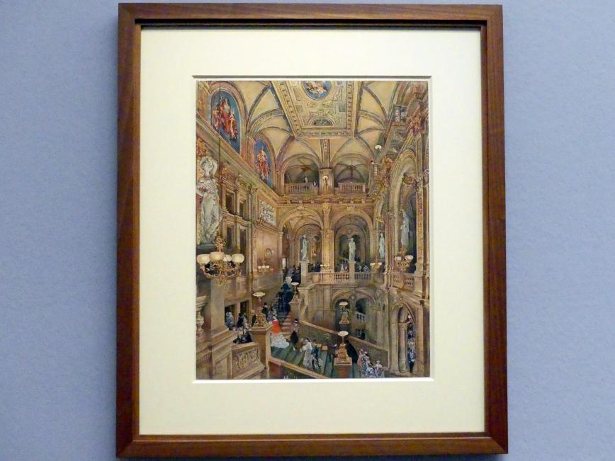 Rudolf von Alt (1827&ndash;1887), Das Treppenhaus des k.k. Hof-Operntheaters, Wien, Albertina, Ausstellung "Rudolf von Alt und seine Zeit" vom 16.02.-10.06.2019, Eine Stadt im Wandel, 1873