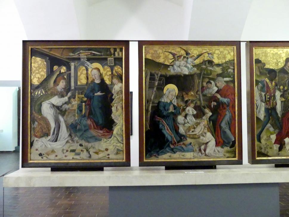 Meister des Eggelsberger Altars (1481), Eggelsberger Altar, Eggelsberg, Pfarrkirche Mariä Himmelfahrt, jetzt Linz, Oberösterreichisches Landesmuseum, Blüte der Spätgotik, 1481