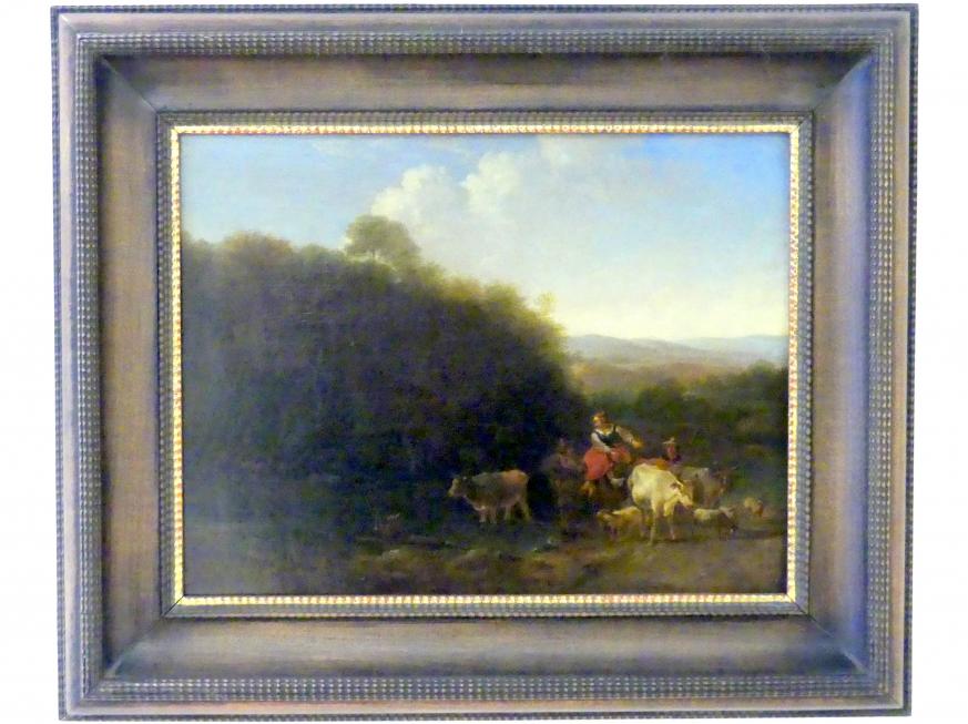 Nicolaes Berchem (1646&ndash;1675), Kuhherde an der Tränke, Linz, Oberösterreichisches Landesmuseum, Kunstkabinett, Undatiert