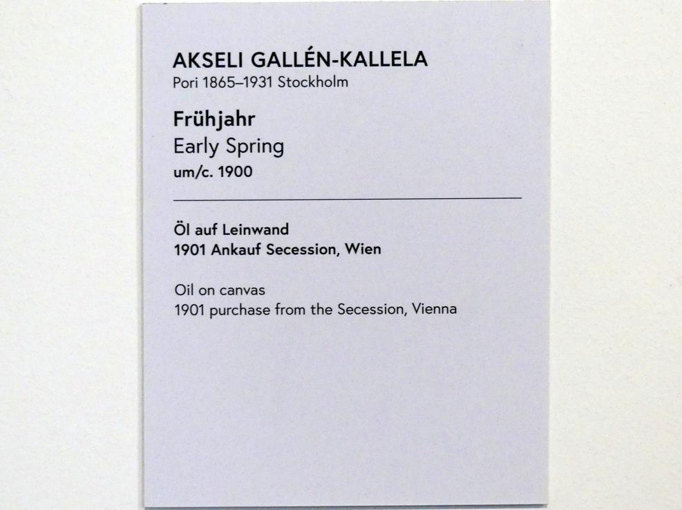 Akseli Gallen-Kallela (1900), Frühjahr, Wien, Museum Oberes Belvedere, Saal 1, um 1900, Bild 2/2