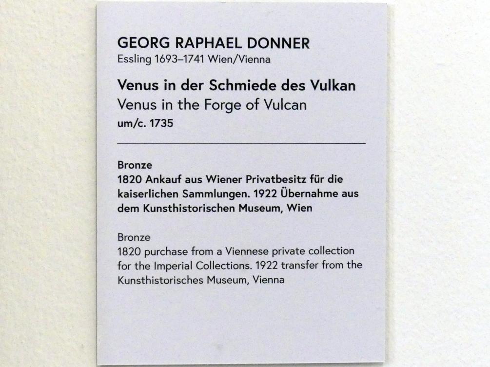 Georg Raphael Donner (1725&ndash;1739), Venus in der Schmiede des Vulkan, Wien, Museum Oberes Belvedere, Saal 15, um 1735, Bild 2/3