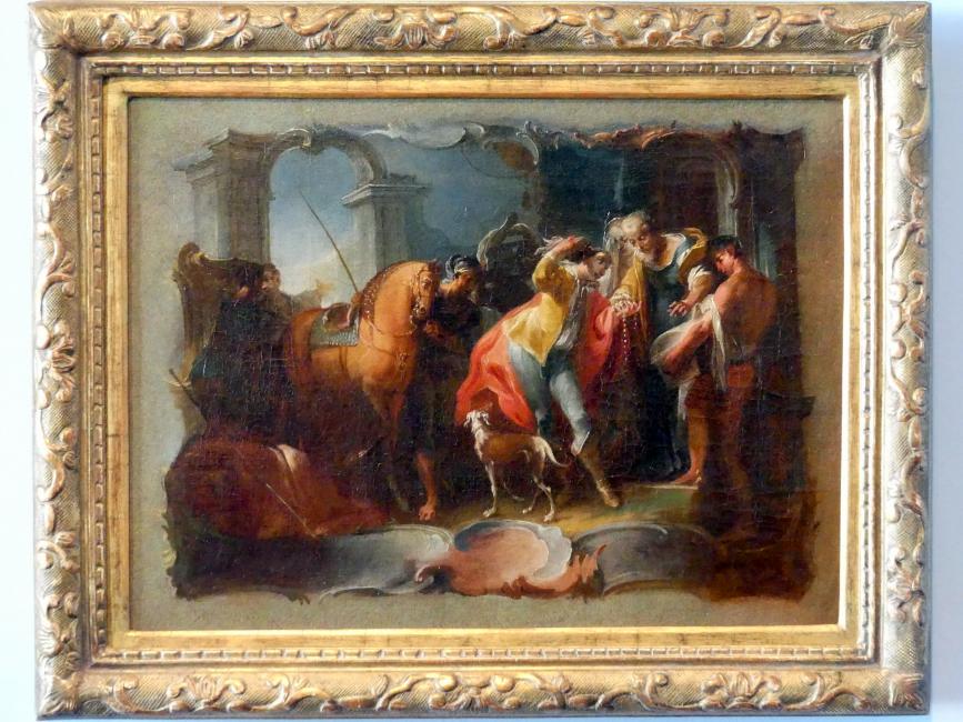 Johann Wolfgang Baumgartner (1739–1758), Der Abschied des verlorenen Sohnes, Augsburg, Deutsche Barockgalerie im Schaezlerpalais, Saal 17 - Augsburger Akademiemalerei, Mitte 18. Jhd.