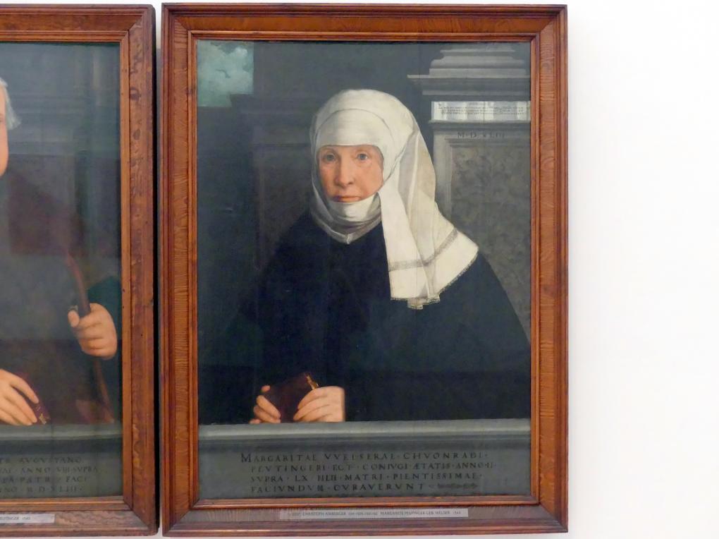 Christoph Amberger (1525&ndash;1552), Conrad Peutinger und seine Gemahlin Margarete, geb. Welser, Augsburg, Staatsgalerie in der ehem. Katharinenkirche, Saal 4, 1543