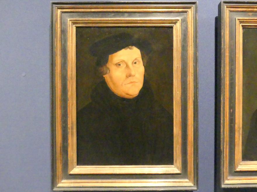 Lucas Cranach der Ältere (Werkstatt) (1515&ndash;1550), Bildnis Martin Luthers, Schwäbisch Hall, Johanniterkirche, Alte Meister in der Sammlung Würth, nach 1528