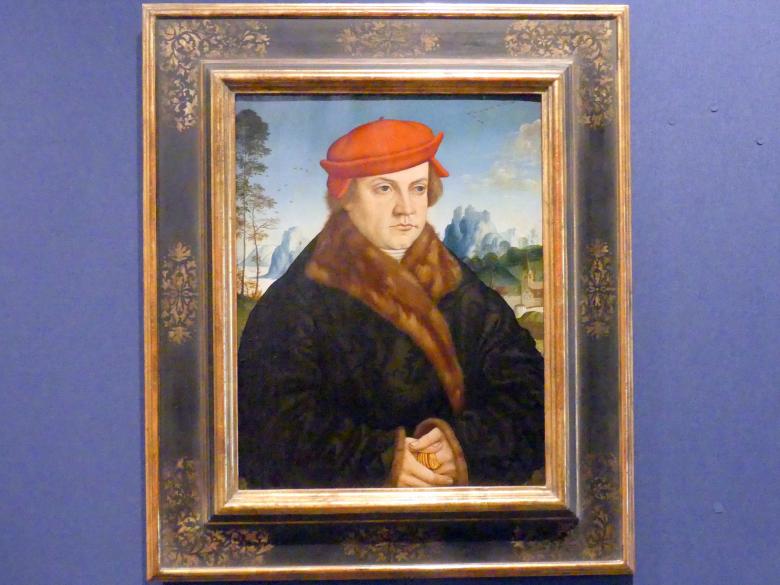 Andreas Haider (1516–1520), Bildnis eines Mannes mit rotem Barett, Schwäbisch Hall, Johanniterkirche, Alte Meister in der Sammlung Würth, um 1516–1517, Bild 1/2