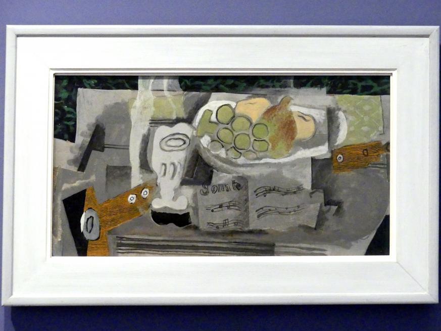Georges Braque (1906–1956), Stillleben mit Sonate, Schwäbisch Hall, Kunsthalle Würth, Ausstellung "Das Musée d'Art moderne de la Ville de Paris zu Gast in der Kunsthalle Würth" vom 15.04.-15.09.2019, 1921