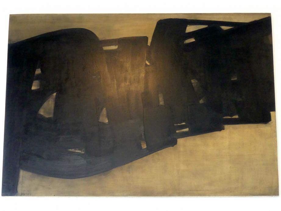 Pierre Soulages (1946&ndash;2019), Gemälde 12-12-1970, Schwäbisch Hall, Kunsthalle Würth, Ausstellung "Das Musée d'Art moderne de la Ville de Paris zu Gast in der Kunsthalle Würth" vom 15.04.-15.09.2019, 1970