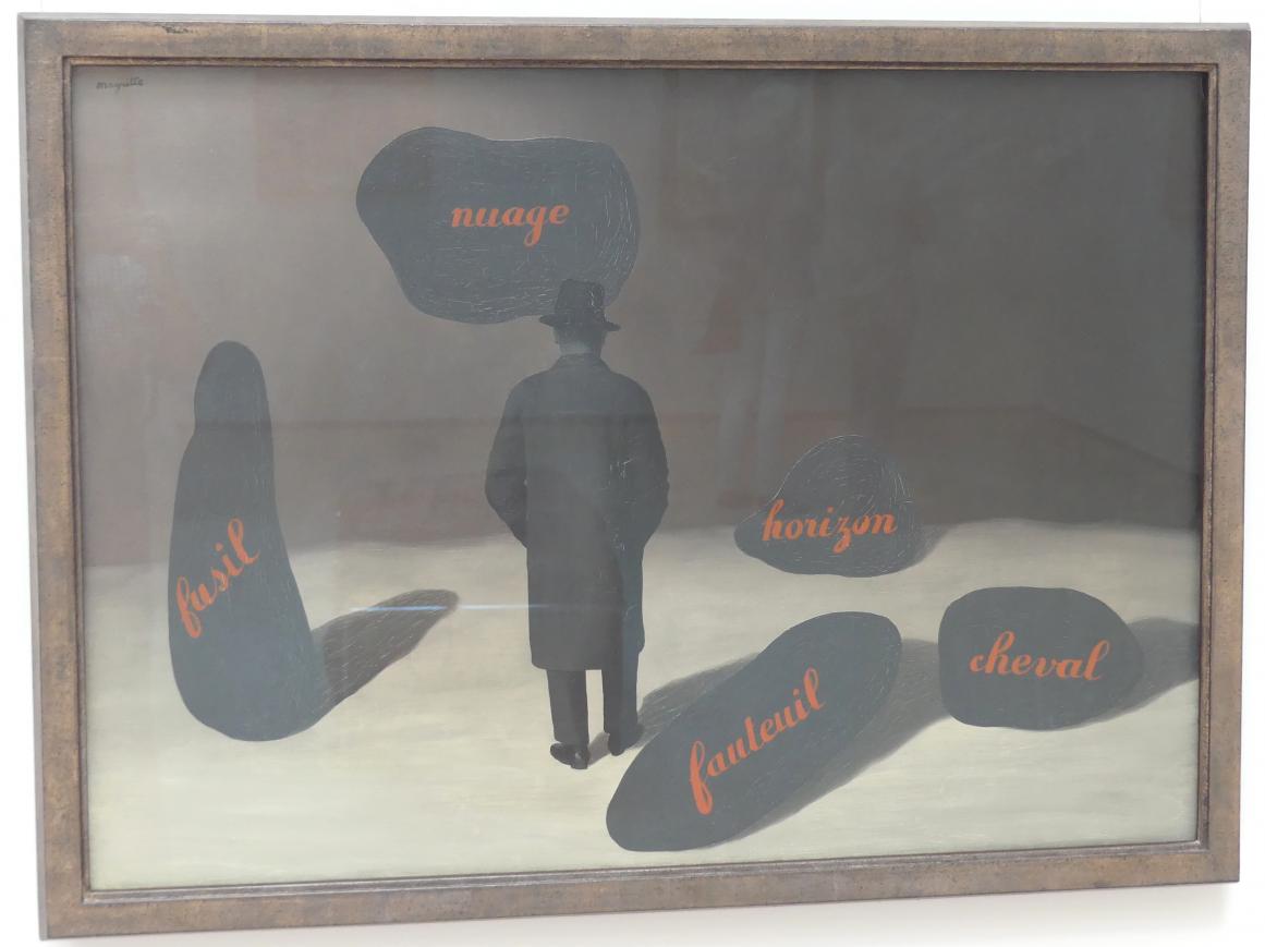 René Magritte (1926&ndash;1967), Die Erscheinung, Stuttgart, Staatsgalerie, Internationale Malerei und Skulptur 5, 1928