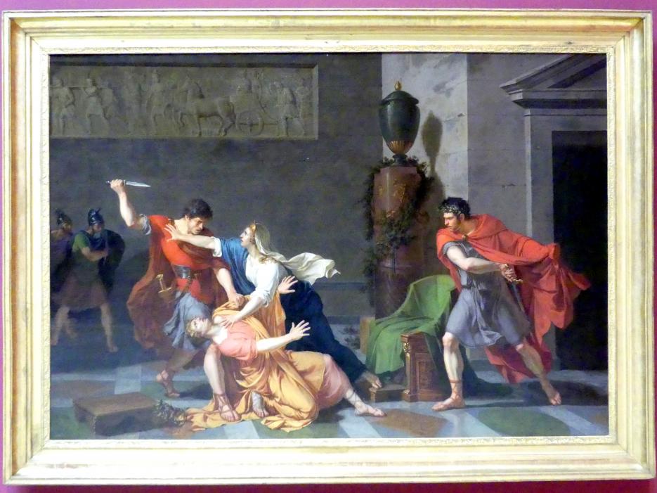 Jacques-Augustin-Catherine Pajou (1788–1801), Der sterbende Geta in den Armen seiner Mutter, ermordet im Auftrag seines Bruders Caracalla, Stuttgart, Staatsgalerie, Italienische Malerei 1, 1788