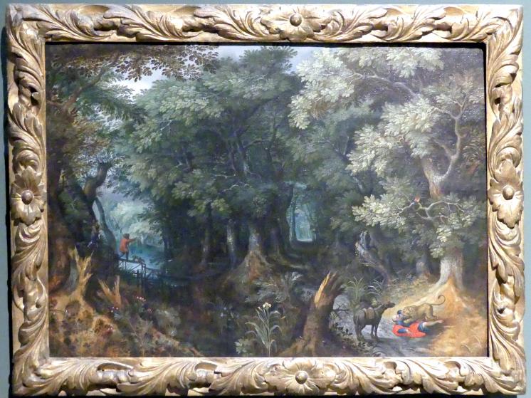 Waldlandschaft mit der Geschichte des ungehorsamen Propheten, Stuttgart, Staatsgalerie, Niederländische Malerei 2, nach 1600