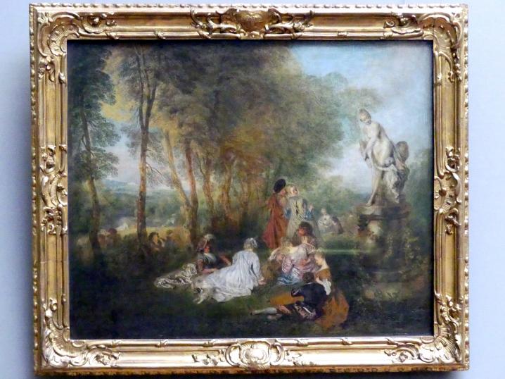 Antoine Watteau (Jean-Antoine Watteau) (1709–1720), Das Liebesfest, Dresden, Gemäldegalerie Alte Meister, 2. OG: Hofkunst 18. Jahrhundert, 1718–1719