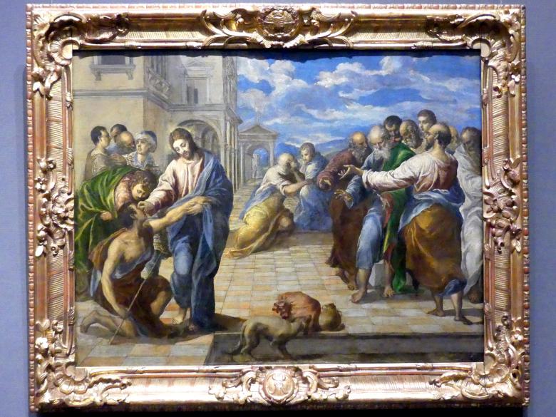 El Greco (Domínikos Theotokópoulos) (1567&ndash;1613), Heilung des Blinden, Dresden, Gemäldegalerie Alte Meister, 1. OG: Italienische Malerei 17. Jahrhundert, nach 1570