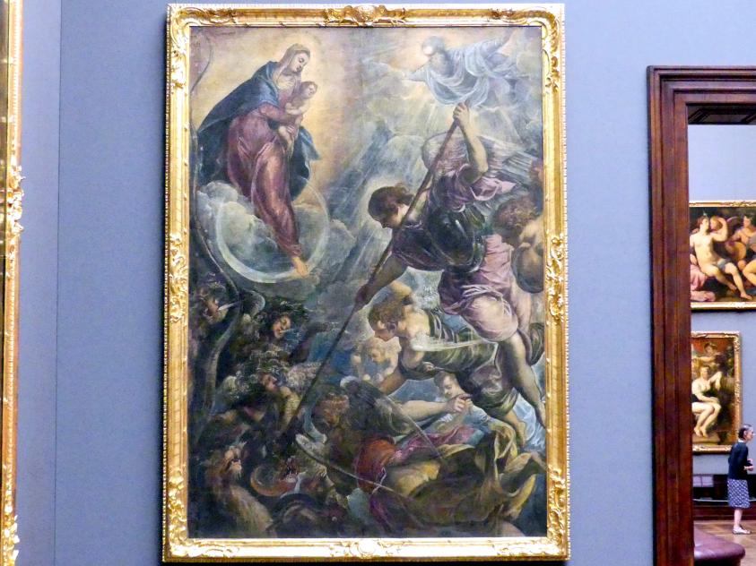Tintoretto (Jacopo Robusti) (1540&ndash;1590), Der Kampf des Erzengels Michael mit dem Satan, Dresden, Gemäldegalerie Alte Meister, 1. OG: Altäre, um 1590