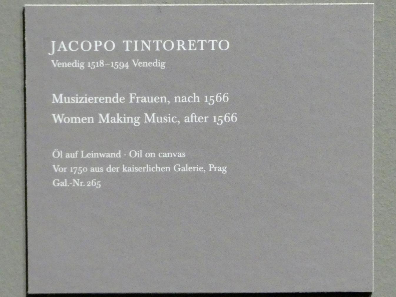 Tintoretto (Jacopo Robusti) (1540&ndash;1590), Musizierende Frauen, Dresden, Gemäldegalerie Alte Meister, EG: Venezianische Malerei, nach 1566, Bild 2/2
