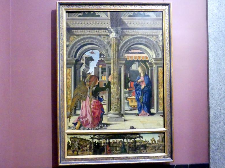 Francesco del Cossa (1471–1474), Die Verkündigung, Dresden, Gemäldegalerie Alte Meister, EG: Altäre und Andachtsbilder, 1470–1472