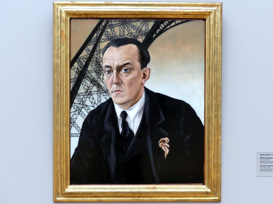 Christian Schad (1919&ndash;1934), Bildnis des Komponisten Matthias Hauer, Dresden, Albertinum, Galerie Neue Meister, 2. Obergeschoss, Saal 15, 1927