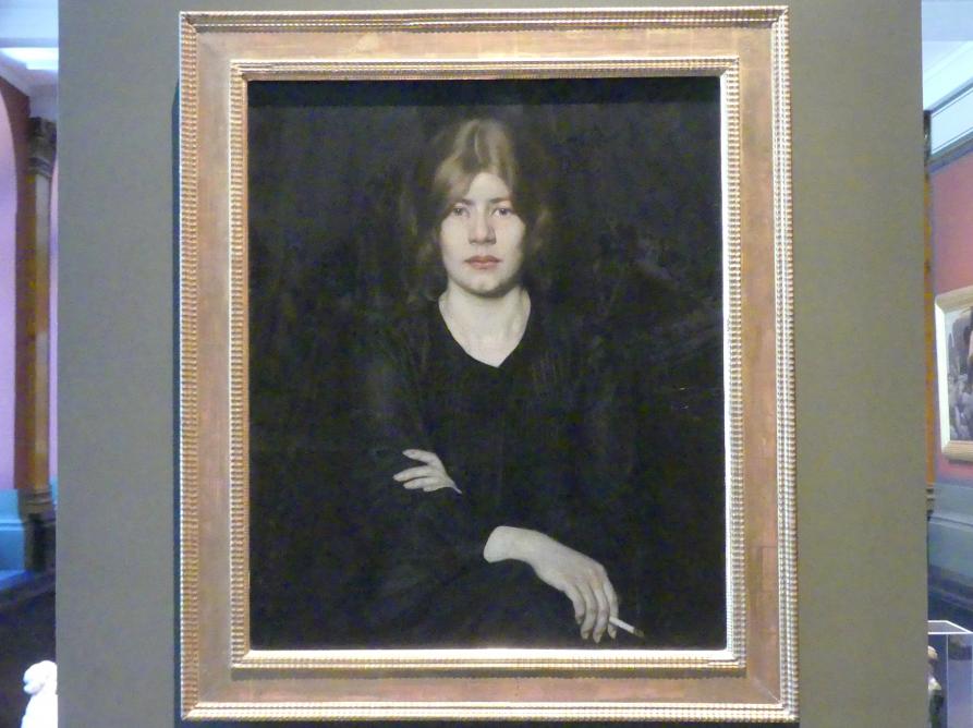 Oskar Zwintscher (1901–1907), Bildnis einer Dame mit Zigarette, Dresden, Albertinum, Galerie Neue Meister, 1. Obergeschoss, Klingersaal, 1904