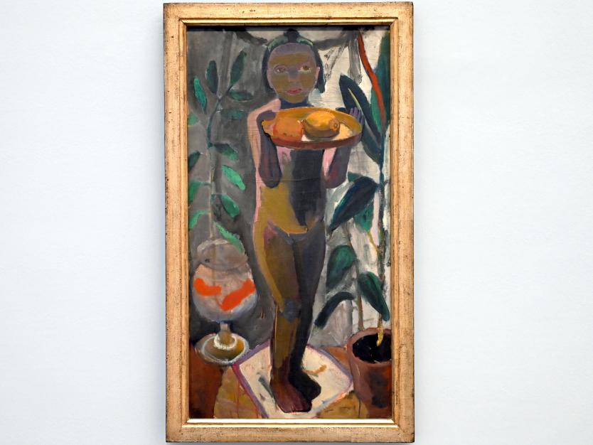 Paula Modersohn-Becker (1900&ndash;1910), Stehender Kinderakt mit Goldfischglas, München, Pinakothek der Moderne, Saal 1, 1906&ndash;1907