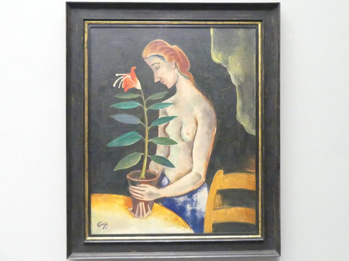 Karl Hofer (Carl Hofer) (1913–1950), Mädchen mit Blume, München, Pinakothek der Moderne, Saal 7, um 1920