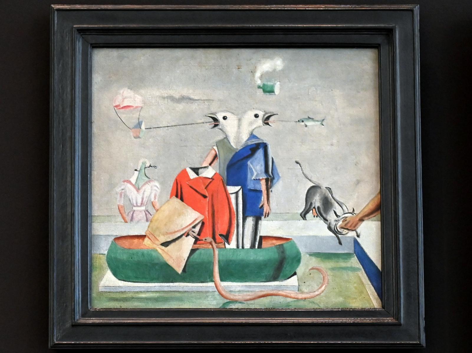 Max Ernst (1912–1970), Vögel (Vögel, Fisch-Schlange; Vogelschreck), München, Pinakothek der Moderne, Gang im Westflügel, um 1921