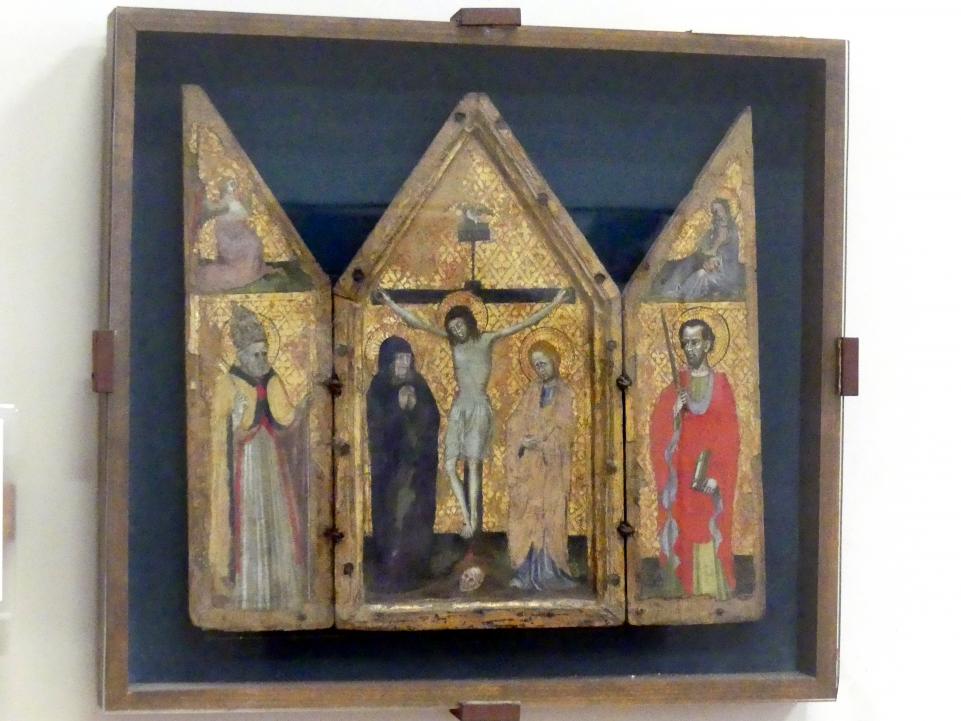 Kreuzigungsgruppe mit den Heiligen Petrus und Paulus, Verona, Museo di Castelvecchio, Saal 9, 1. Hälfte 15. Jhd.