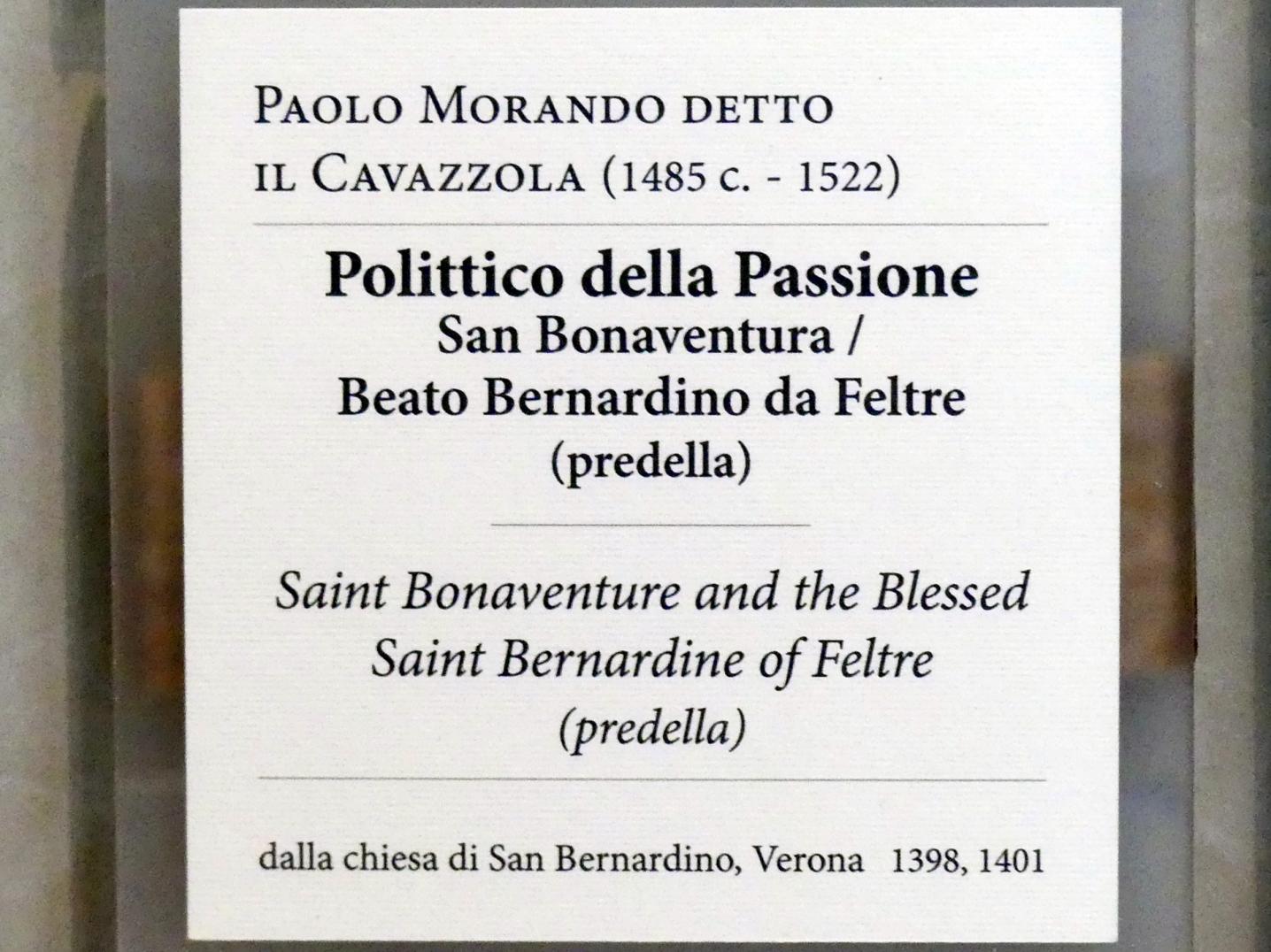Paolo Morando (Cavazzola) (1504&ndash;1522), Predella des Polyptychons der Passion, Verona, chiesa San Bernardino, jetzt Verona, Museo di Castelvecchio, Saal 20, 1517, Bild 7/7