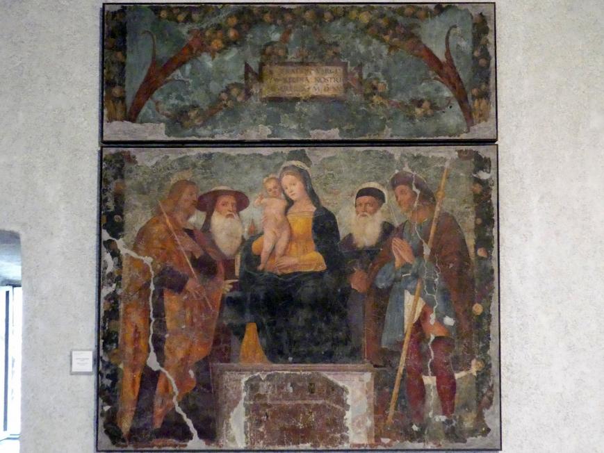 Francesco Morone (1515&ndash;1526), Thronende Madonna mit Kind und Heiligen, Verona, Palazzo Cainer, jetzt Verona, Museo di Castelvecchio, Saal 21, 1515