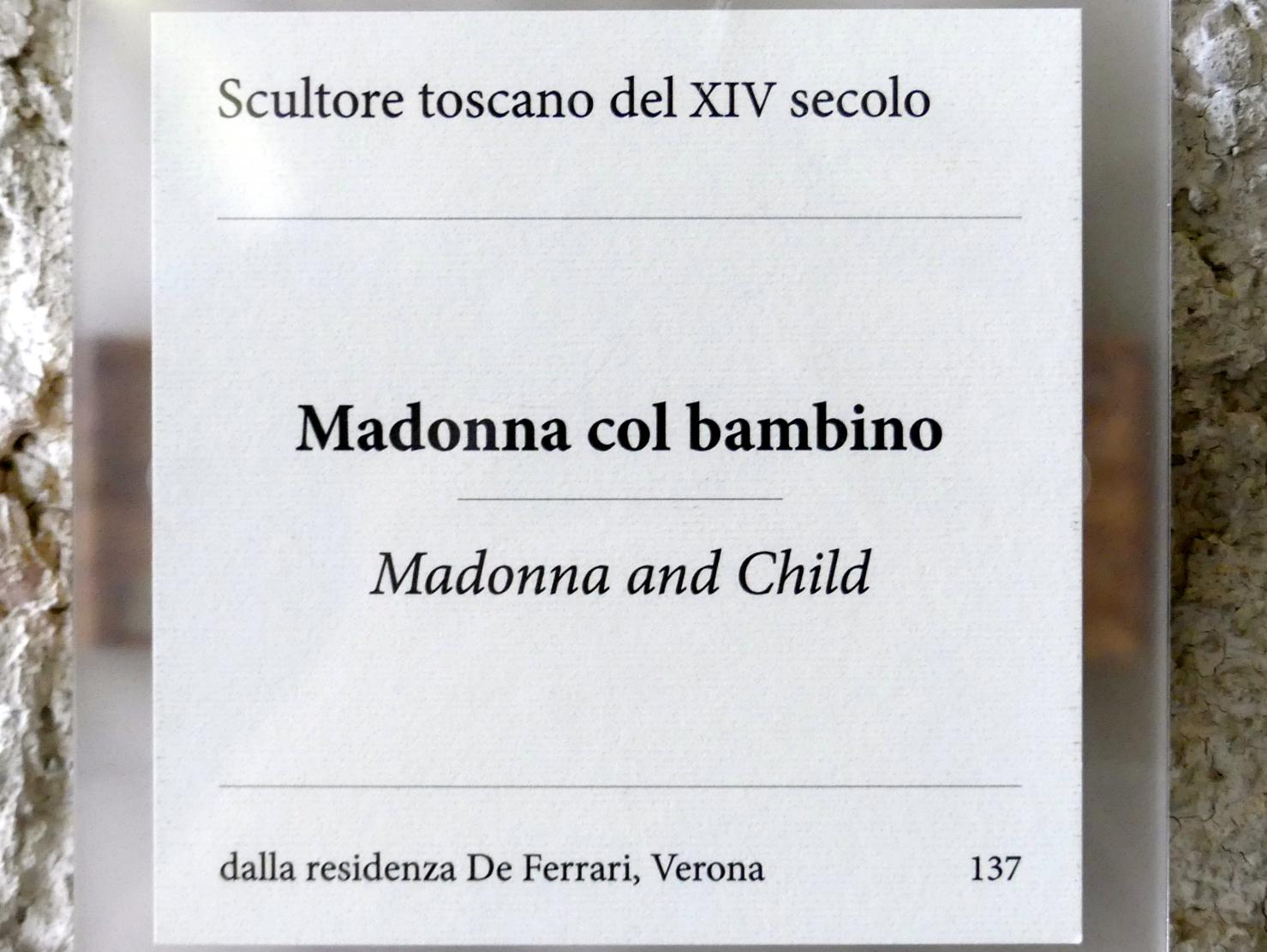 Maria mit Kind, Verona, Museo di Castelvecchio, Saal 3, 14. Jhd., Bild 2/2