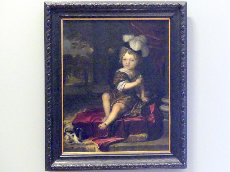 Carel de Moor (1690), Porträt eines Jungen mit einer Meise, Breslau, Nationalmuseum, 2. OG, europäische Kunst 15.-20. Jhd., Saal 8, 1690
