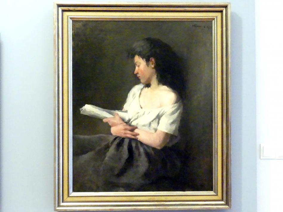 Wilhelm Trübner (1871–1914), Lesendes Mädchen, Breslau, Nationalmuseum, 2. OG, europäische Kunst 15.-20. Jhd., Saal 16, 1871