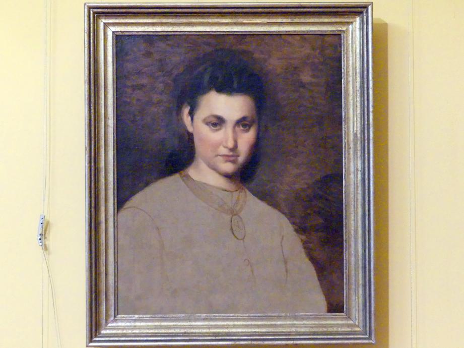 Artur Grottger (1858–1866), Porträt eines Mädchens mit Medaillon, Breslau, Nationalmuseum, 2. OG, polnische Kunst 17.-19. Jhd., Saal 4, 1865