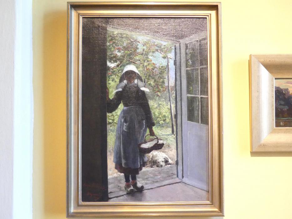 Anna Bilińska (1889), Bretonisches Mädchen auf der Türschwelle, Breslau, Nationalmuseum, 1. OG, schlesische Kunst 17.-19. Jhd., Saal 4, 1889