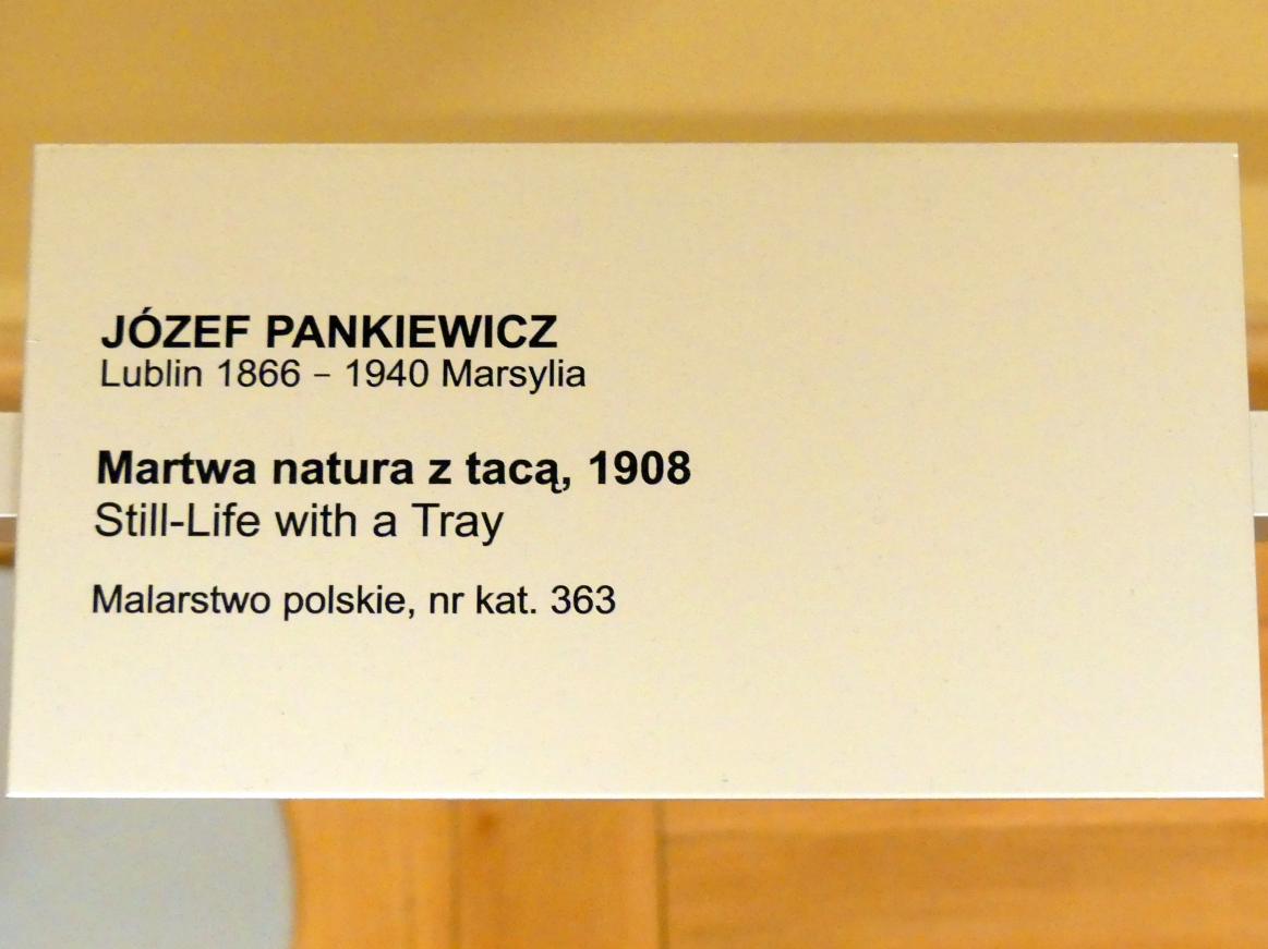 Józef Pankiewicz (1890&ndash;1926), Stillleben mit Tablett, Breslau, Nationalmuseum, 1. OG, schlesische Kunst 17.-19. Jhd., Saal 5, 1908, Bild 2/2