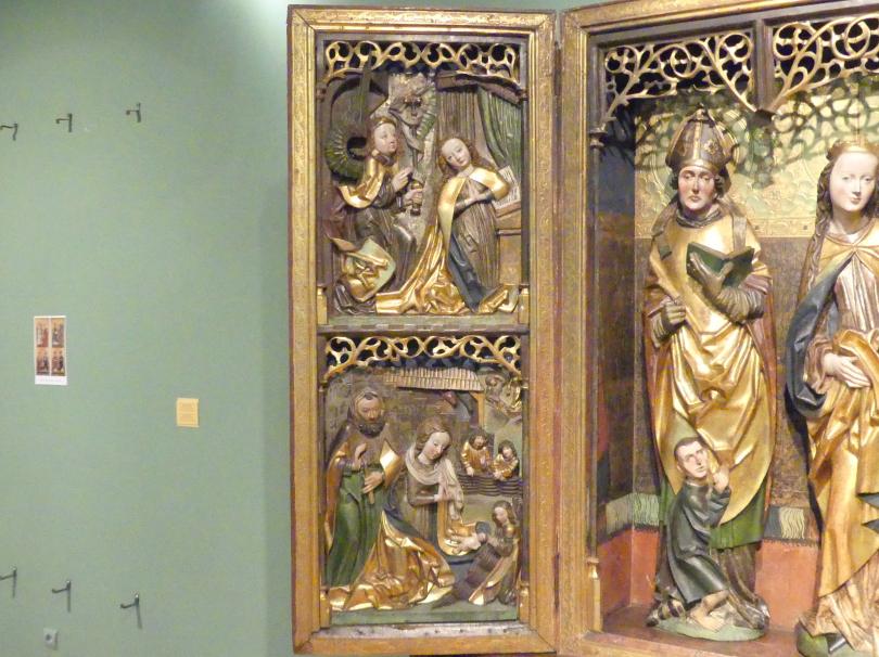 Flügelaltar Maria mit Kind, Hll. Martin und Lauentius (?), Rynarcice (Gross Rinnersdorf), Kirche St. Martin, jetzt Breslau, Nationalmuseum, 1. OG, schlesische Kunst 14.-16. Jhd., Saal 9, 1505, Bild 2/6